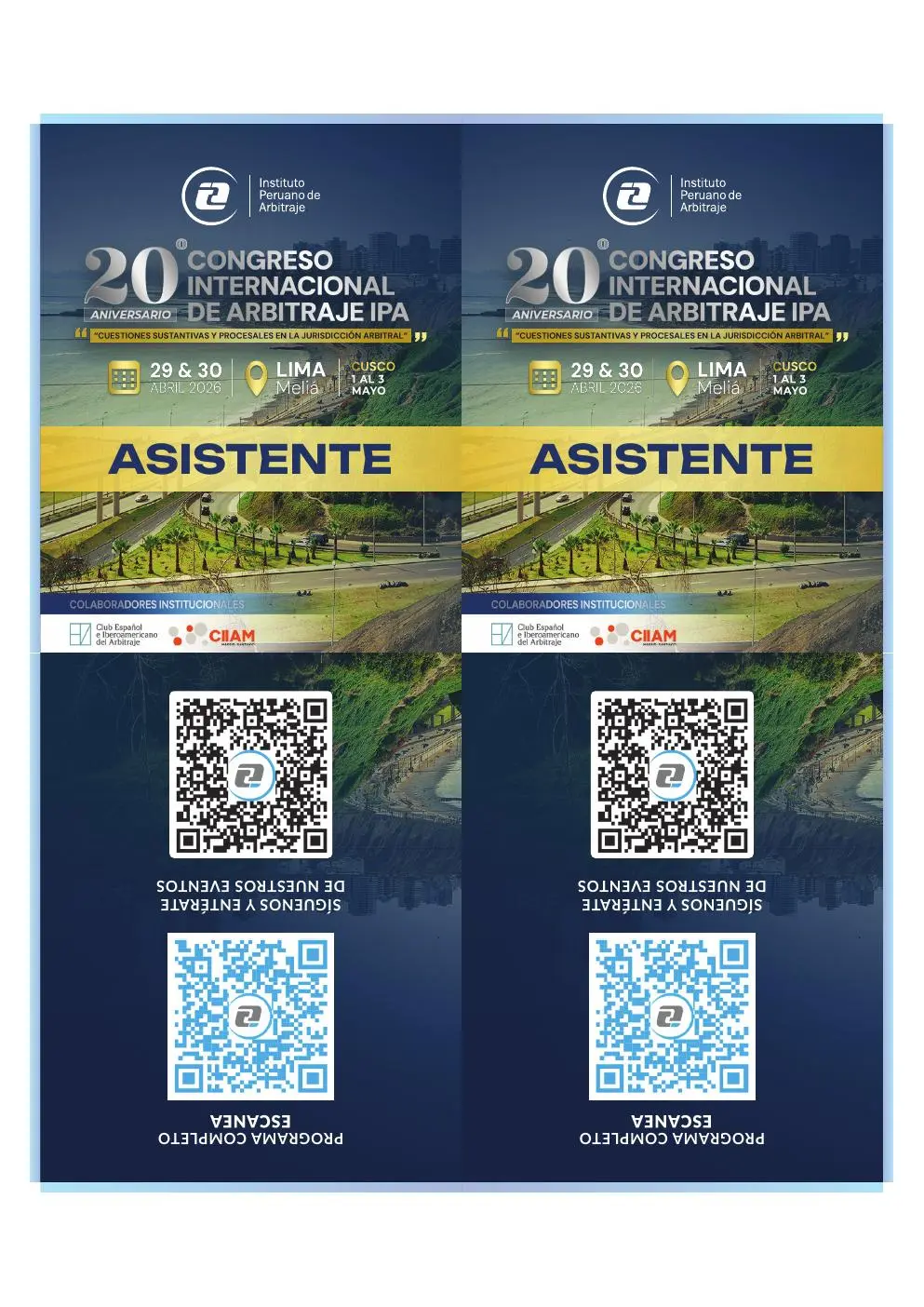 Credencial para asistentes