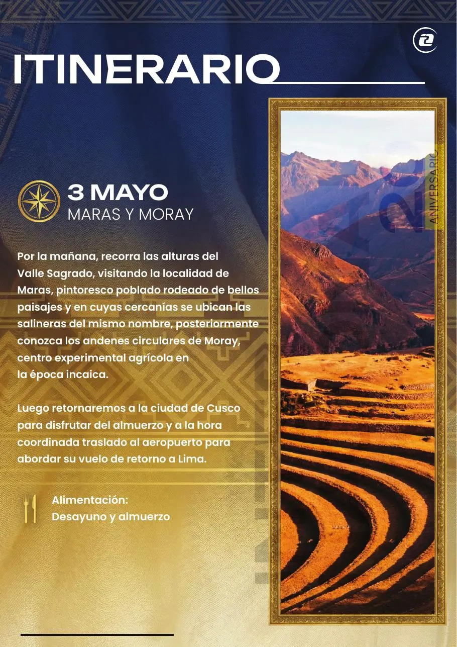Página interior del tercer día en Cusco