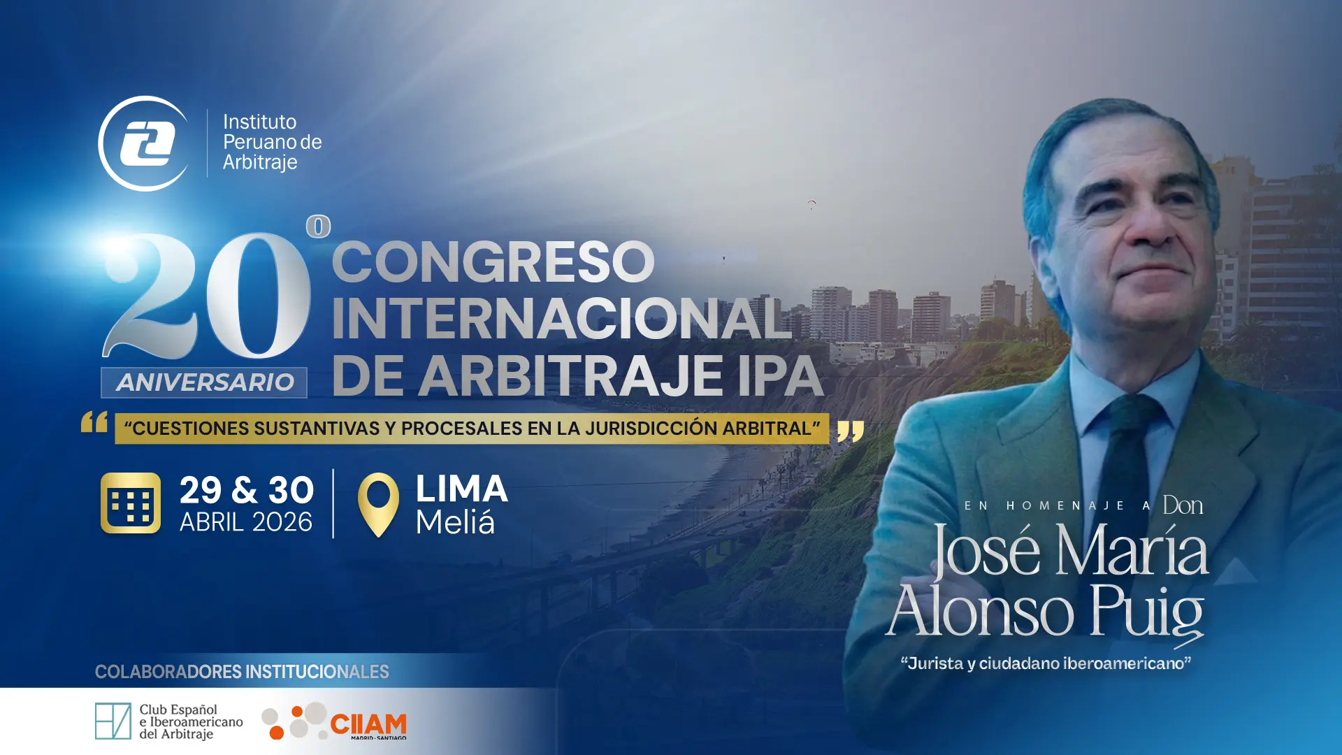 Portada principal del XX Congreso IPA