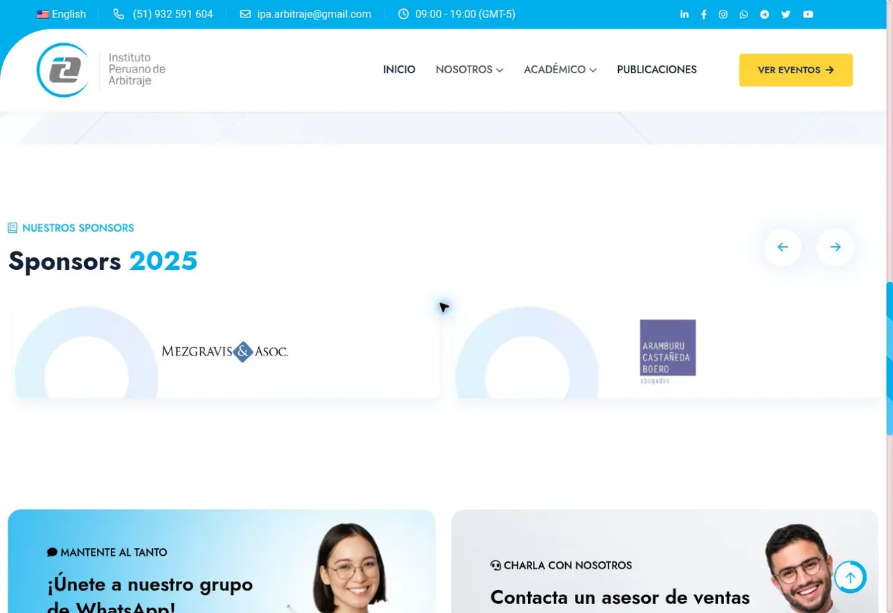 Sección de sponsors del sitio IPA